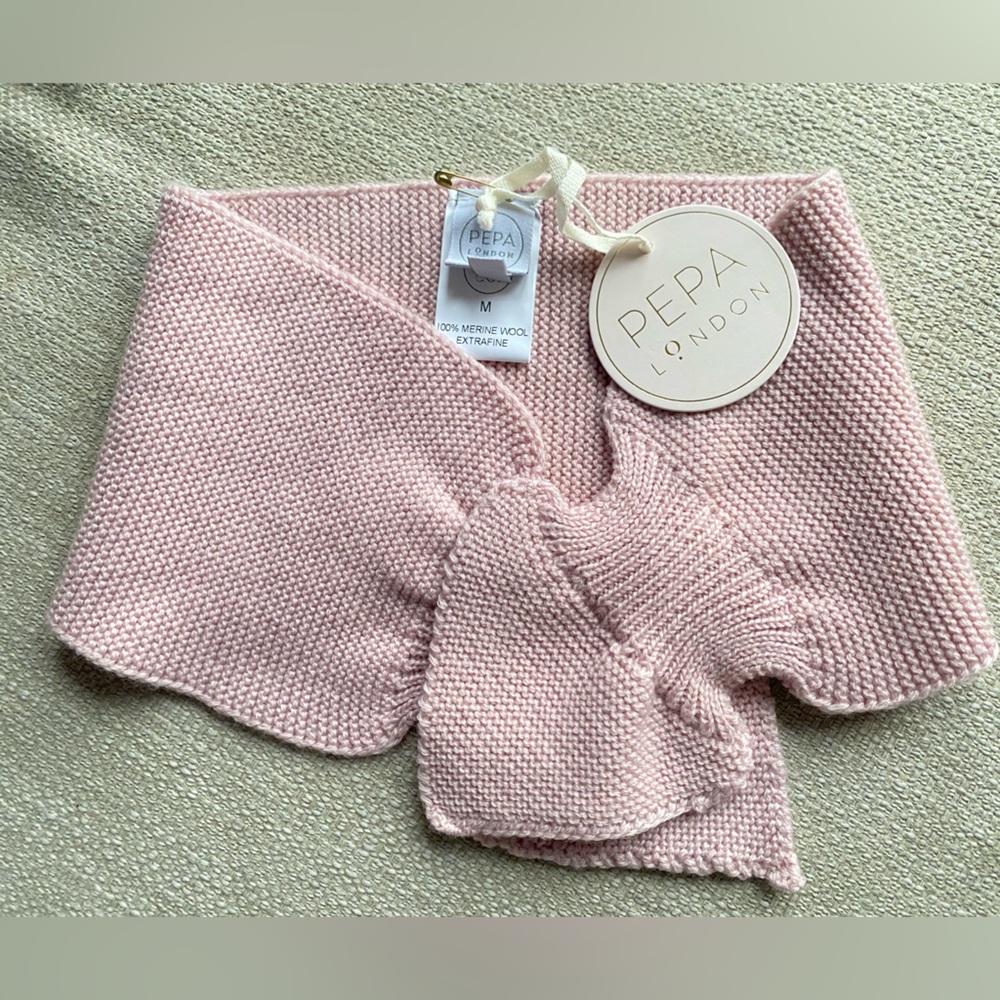 Pepa London Scarf Kids’ 100% Wool Knitted Merino Wool Winter Scarf Pink NWT